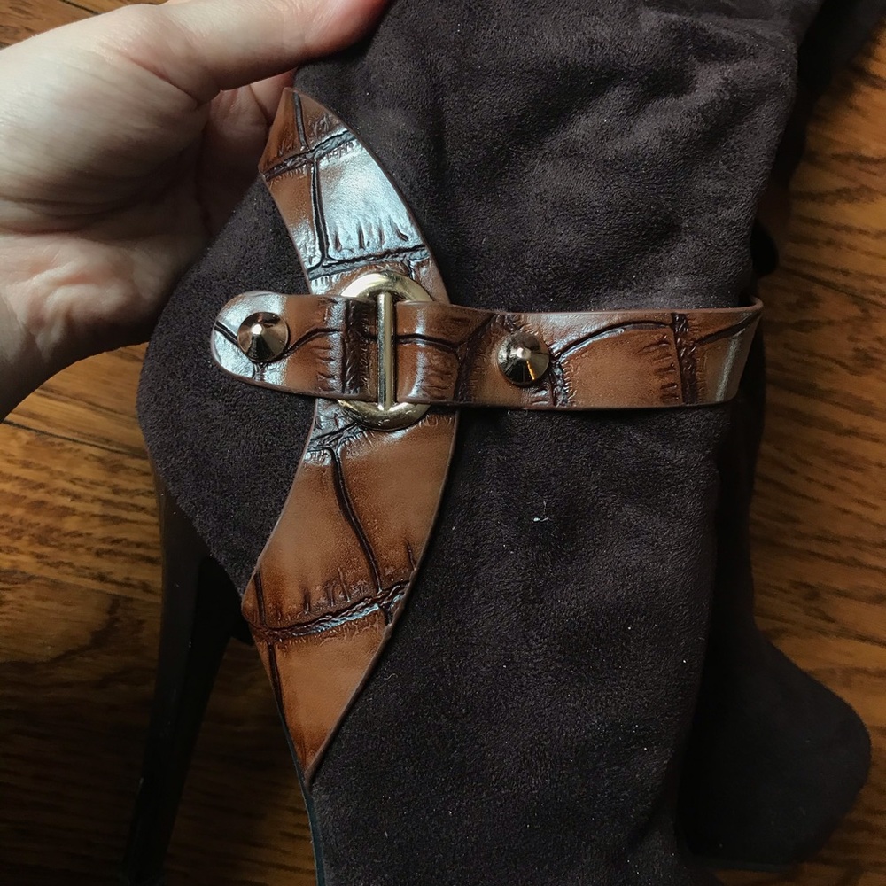 💖 Y2K BROWN SUEDE BOOTS 💖 - Picture 8 of 8